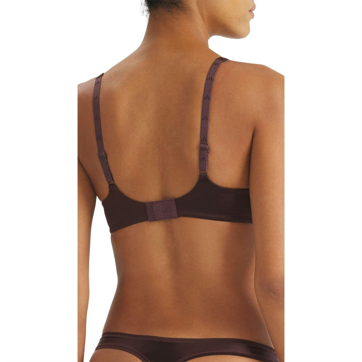 Brown - Back - Adidas Womens-Ladies Active Micro Contour Sports Bra