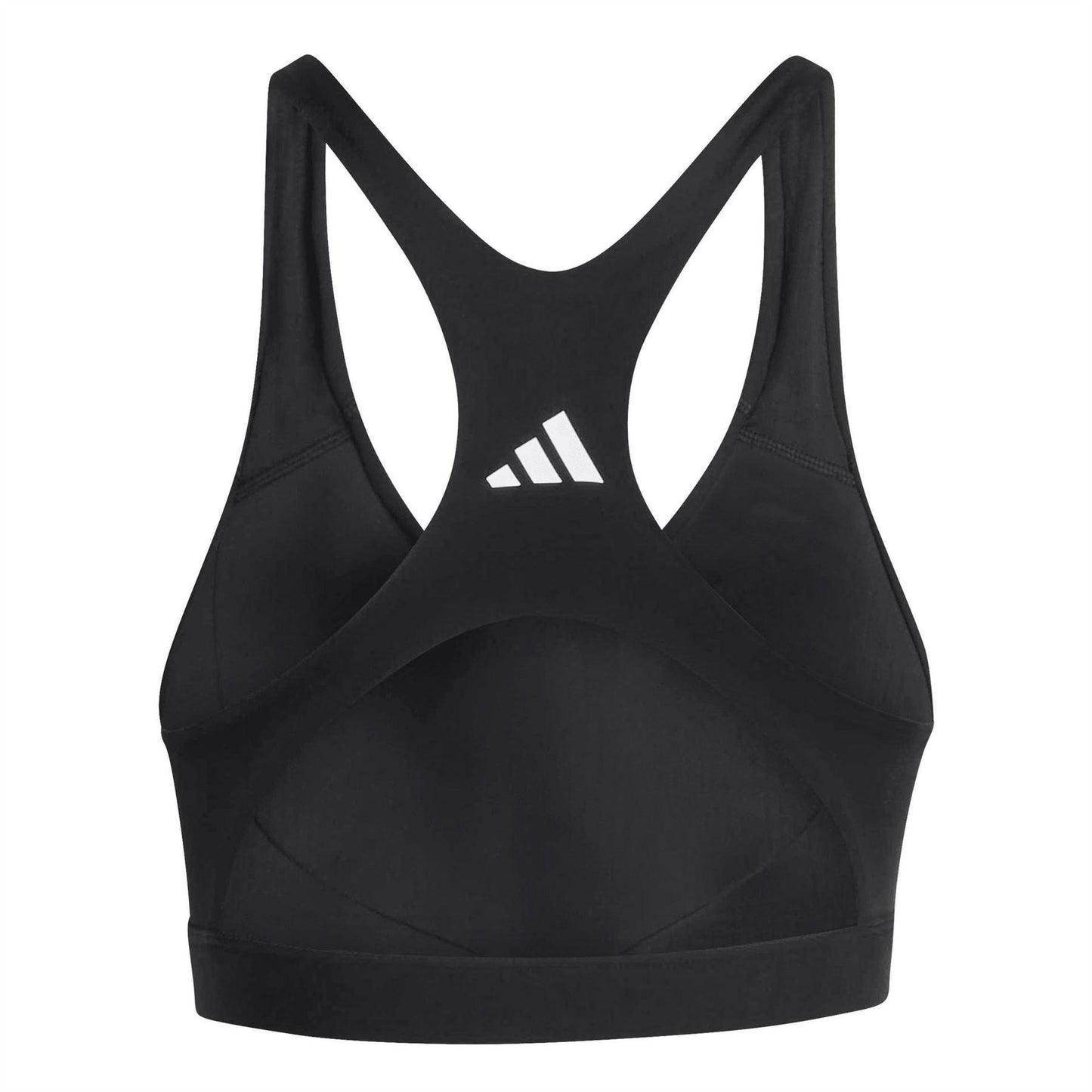Black-White - Back - Adidas Womens-Ladies High Support Training Sports Bra