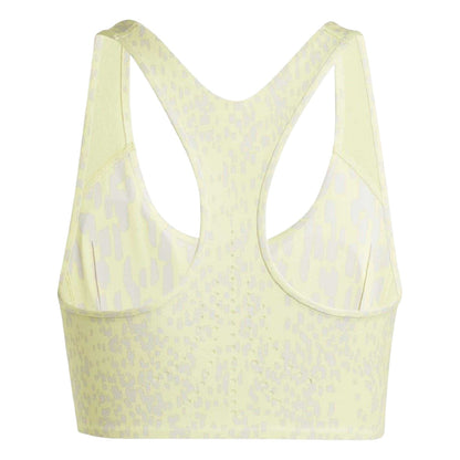 Yellow - Back - Adidas Womens-Ladies Stella McCartney Leopard Print Scoop Neck Sports Bra