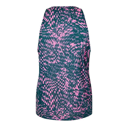 Pink - Back - New Balance Mens Performance Baffled Sleeveless Tank Top