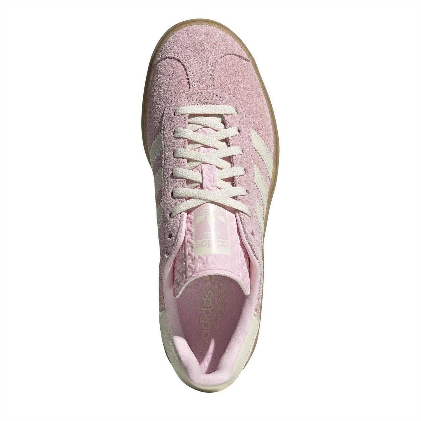 Pink-Cream-White - Lifestyle - Adidas Womens-Ladies Gazelle Suede Platform Trainers