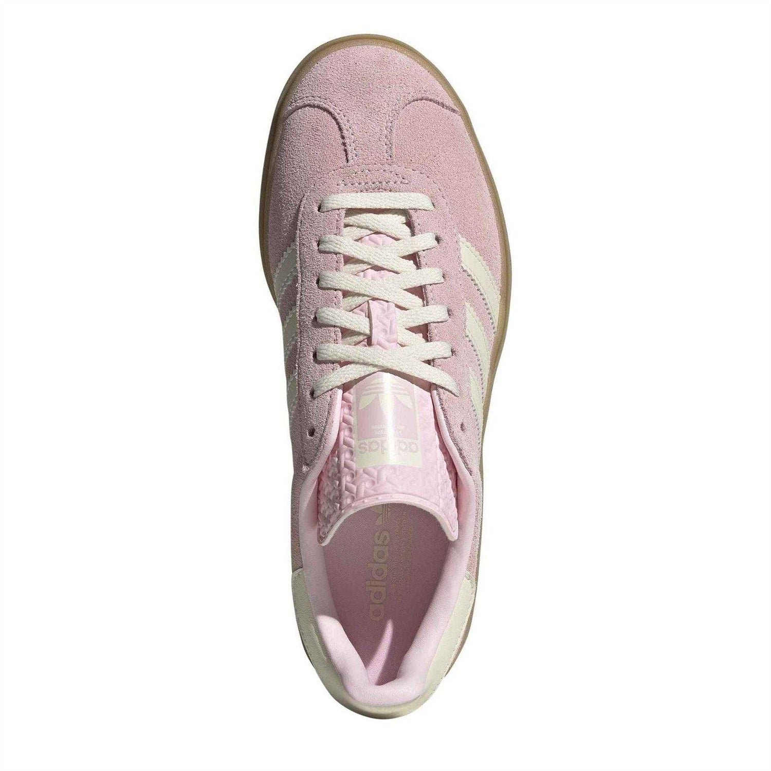 Pink-Cream-White - Lifestyle - Adidas Womens-Ladies Gazelle Suede Platform Trainers