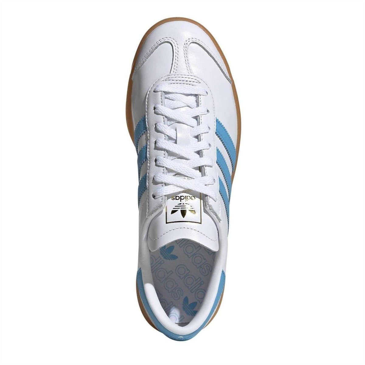 Cloud White-Sky-Rush - Lifestyle - Adidas Womens-Ladies Hamburg 3 Stripes Leather Trainers