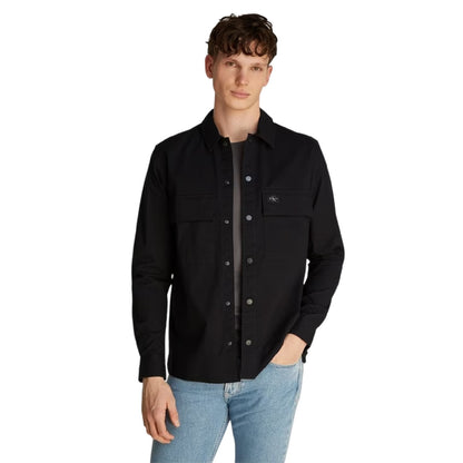 Black - Side - Calvin Klein Mens Relaxed Fit Overshirt