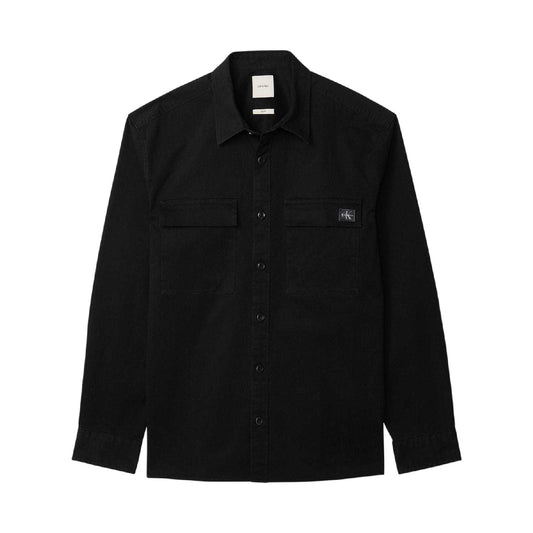 Black - Front - Calvin Klein Mens Relaxed Fit Overshirt