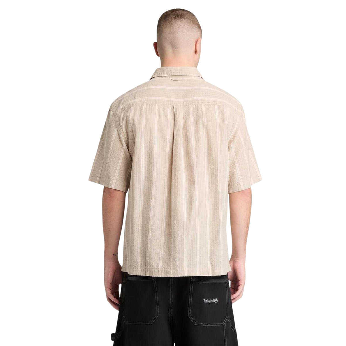 Oak - Back - Timberland Mens Striped Short-Sleeved Shirt