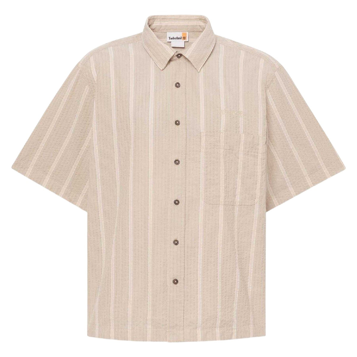 Oak - Front - Timberland Mens Striped Short-Sleeved Shirt