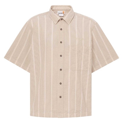 Oak - Front - Timberland Mens Striped Short-Sleeved Shirt