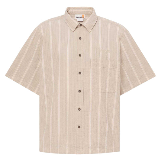 Oak - Front - Timberland Mens Striped Short-Sleeved Shirt