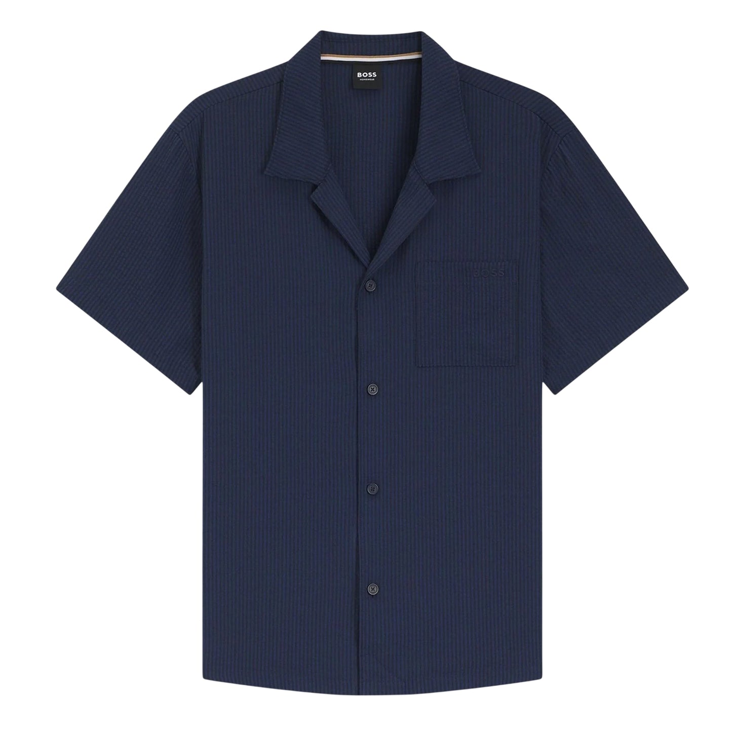 Navy - Front - Boss Mens Plain Breathable Shirt