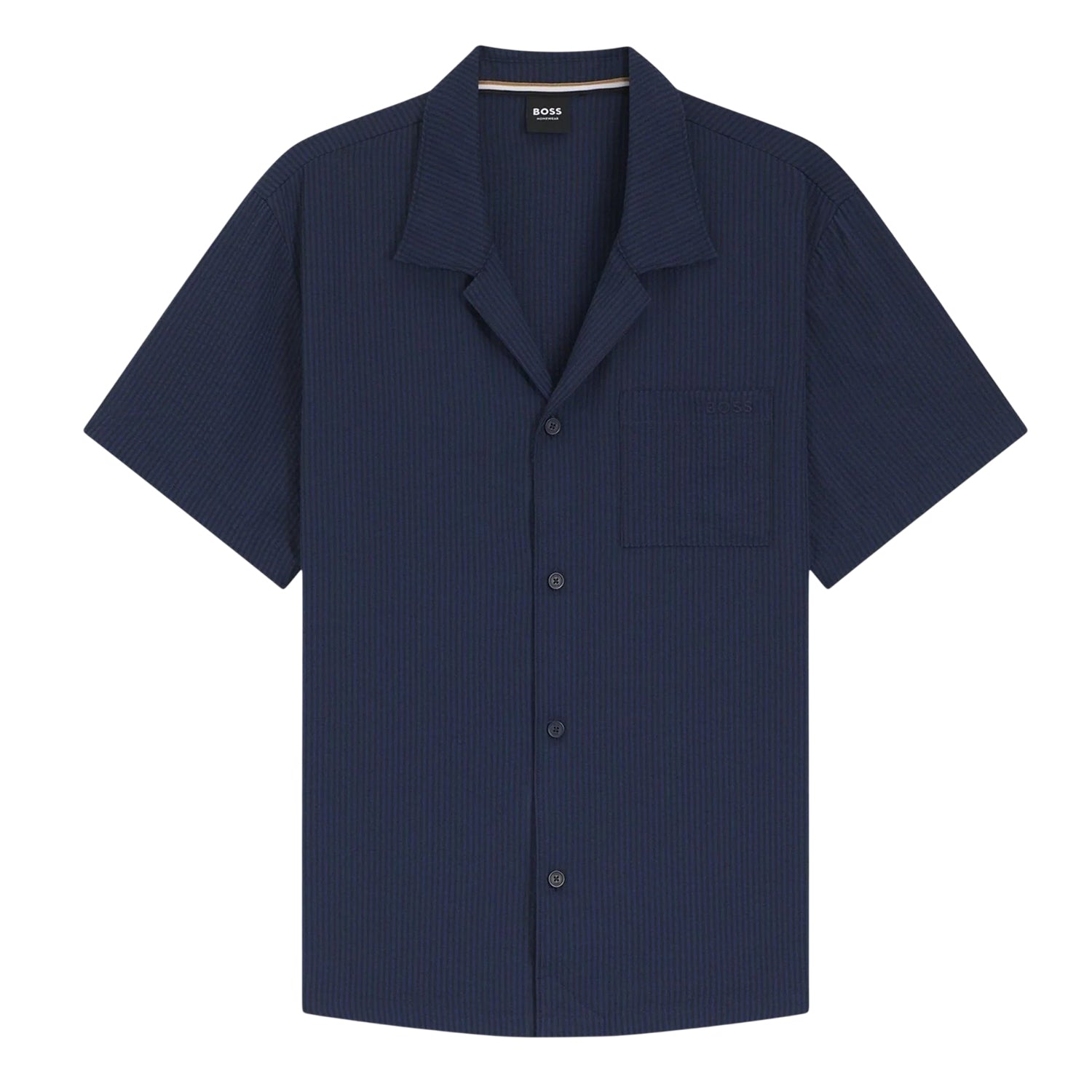 Navy - Front - Boss Mens Plain Breathable Shirt