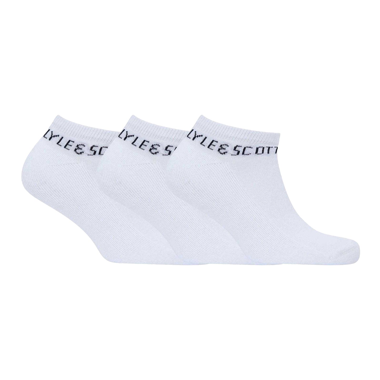 White - Front - Lyle & Scott Mens Ankle Socks (Pack of 3)