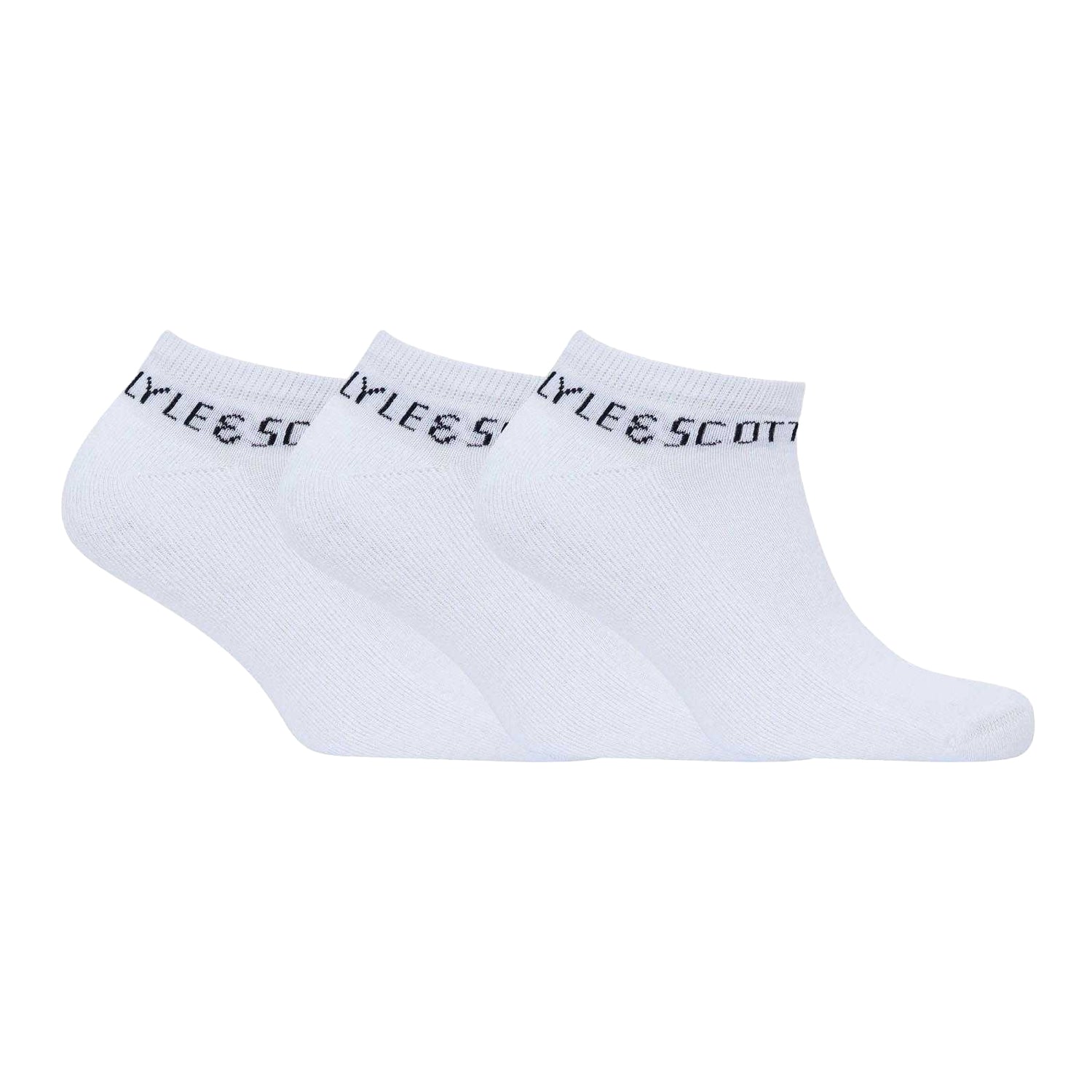 White - Front - Lyle & Scott Mens Ankle Socks (Pack of 3)
