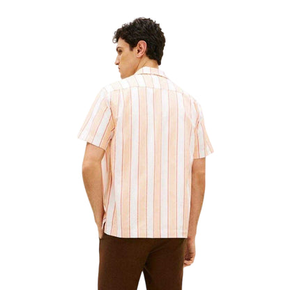 Orange - Back - Tommy Hilfiger Mens Striped Short-Sleeved Shirt
