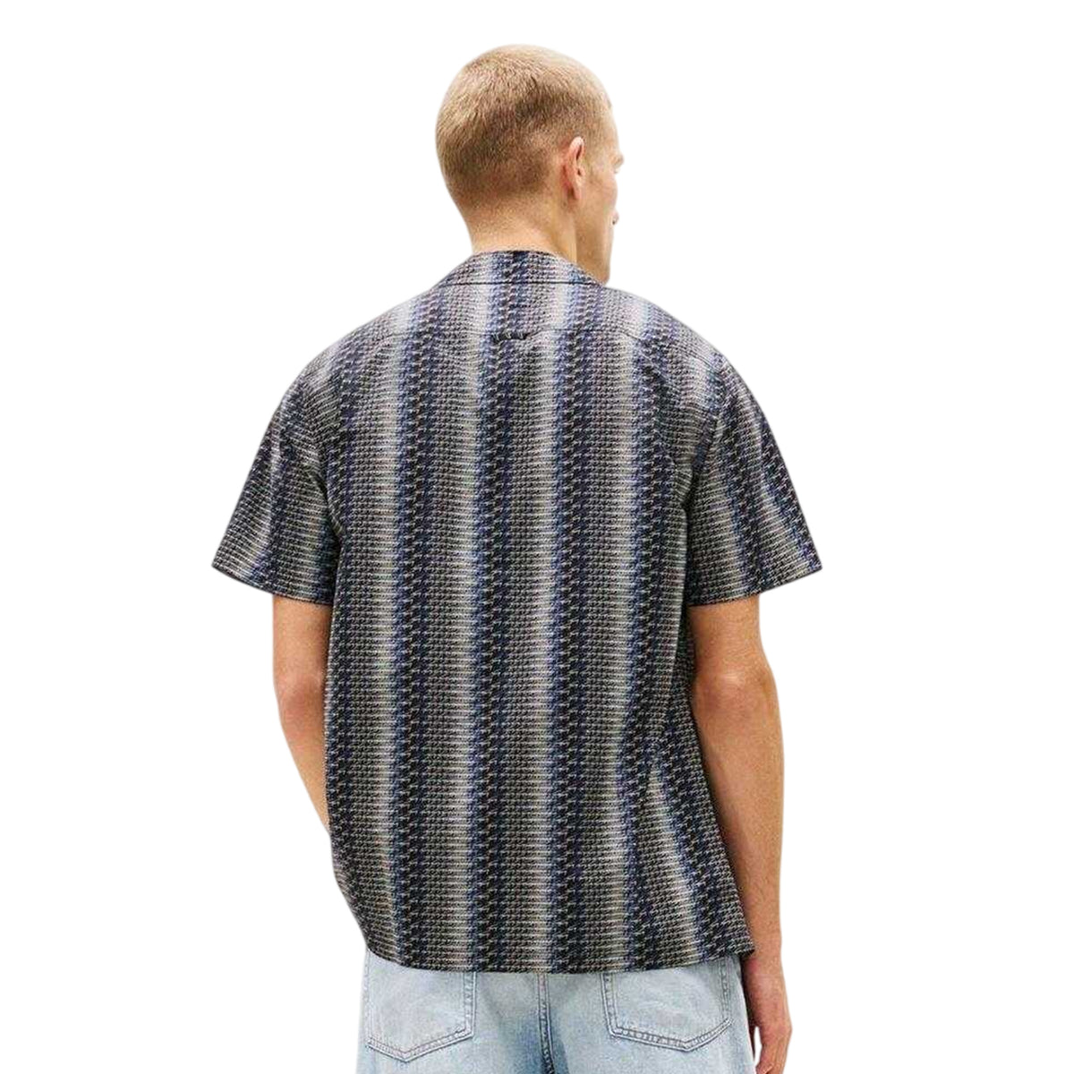 Black - Back - Tommy Jeans Mens All-Over Print Short-Sleeved Shirt