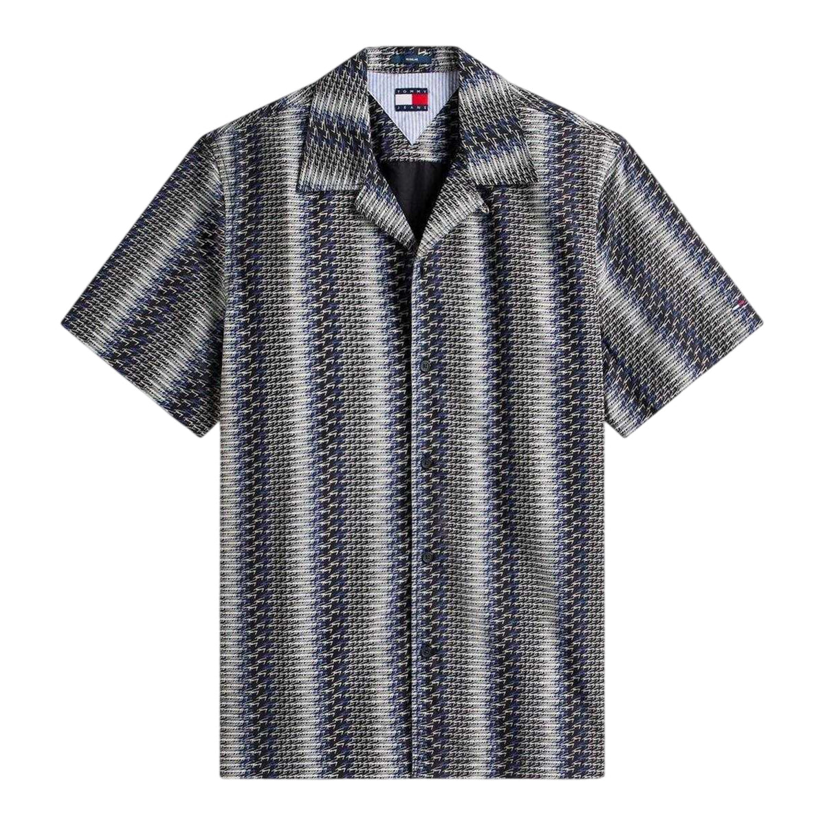 Black - Front - Tommy Jeans Mens All-Over Print Short-Sleeved Shirt
