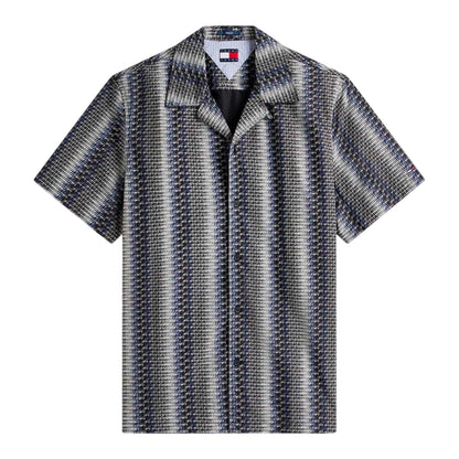 Black - Front - Tommy Jeans Mens All-Over Print Short-Sleeved Shirt