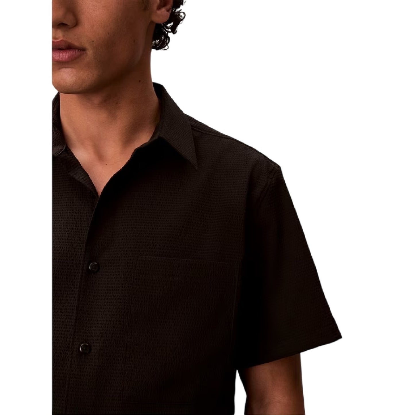 Black - Side - Calvin Klein Mens Classic Tailored Shirt