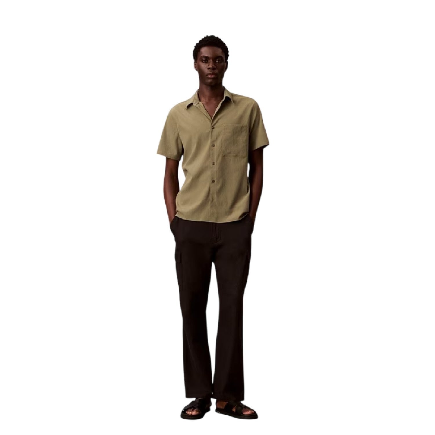 Deep Lichen Green - Lifestyle - Calvin Klein Mens Classic Tailored Shirt