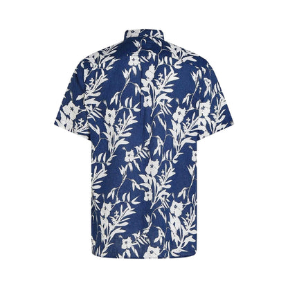 Night Sky - Back - Tommy Hilfiger Mens Tropical Floral Regular Short-Sleeved Shirt