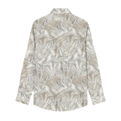 Beige - Back - Armani Exchange Mens Palm Print Regular Shirt