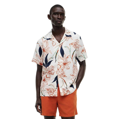 Ivory - Side - Tommy Hilfiger Mens Patterned Shirt