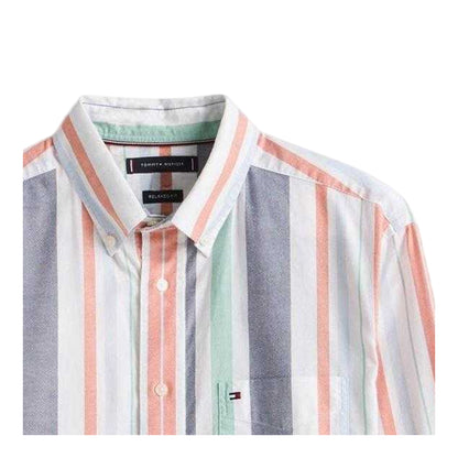 Orange - Side - Tommy Hilfiger Mens Stripe Woven Shirt