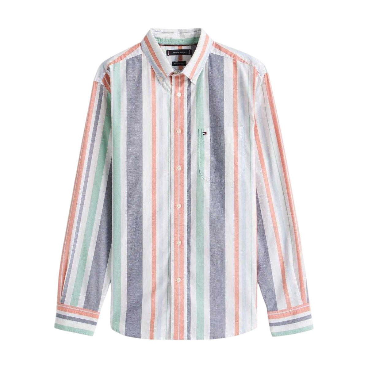 Orange - Front - Tommy Hilfiger Mens Stripe Woven Shirt
