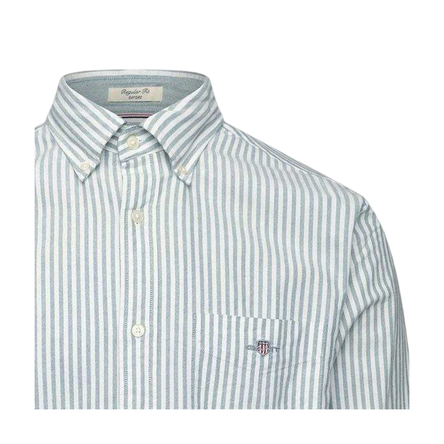 Forest Green - Side - Gant Mens Classic Striped Shirt