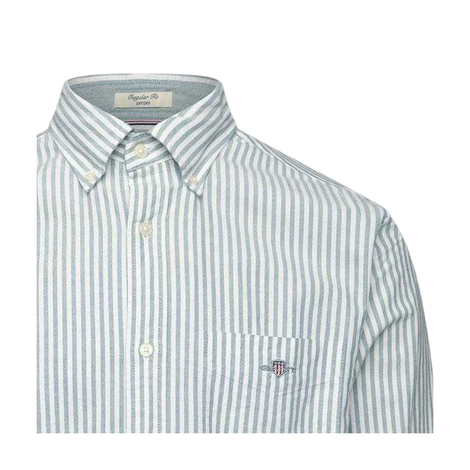 Forest Green - Side - Gant Mens Classic Striped Shirt