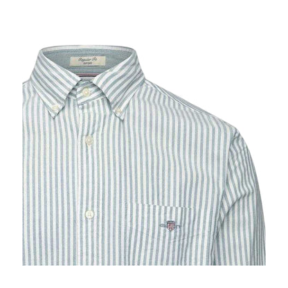 Forest Green - Side - Gant Mens Classic Striped Shirt