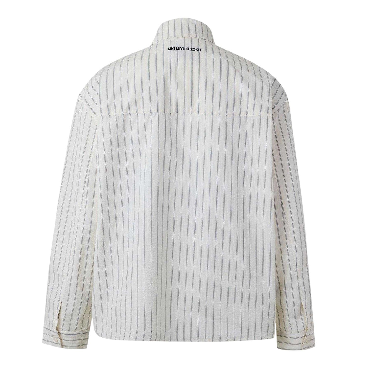 Off White - Back - MKI MIYUKI ZOKU Mens Striped Shirt