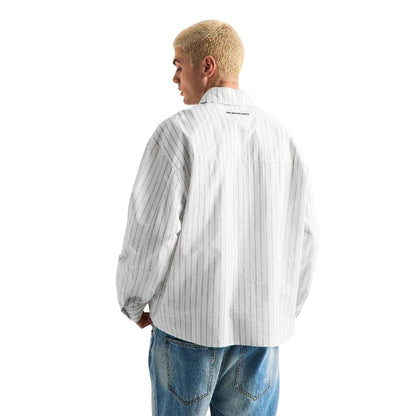 Off White - Side - MKI MIYUKI ZOKU Mens Striped Shirt
