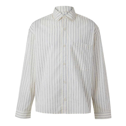 Off White - Front - MKI MIYUKI ZOKU Mens Striped Shirt
