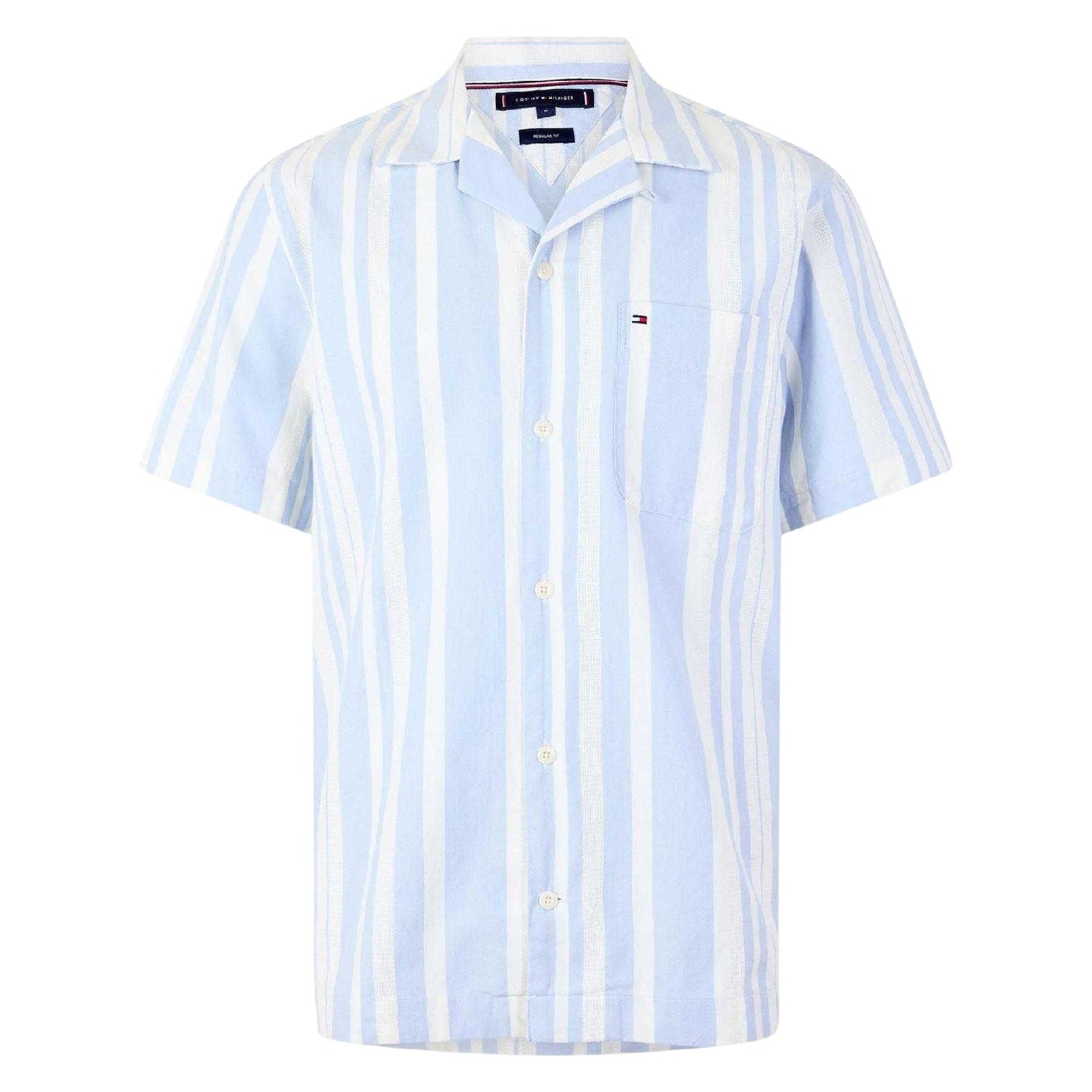 Breezy Blue - Front - Tommy Hilfiger Mens Striped Shirt