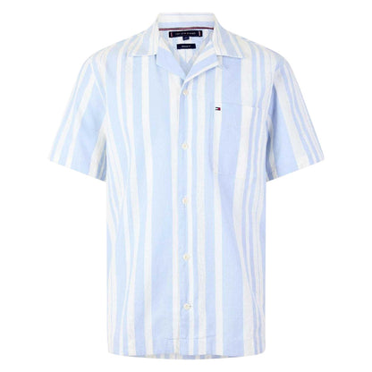 Breezy Blue - Front - Tommy Hilfiger Mens Striped Shirt
