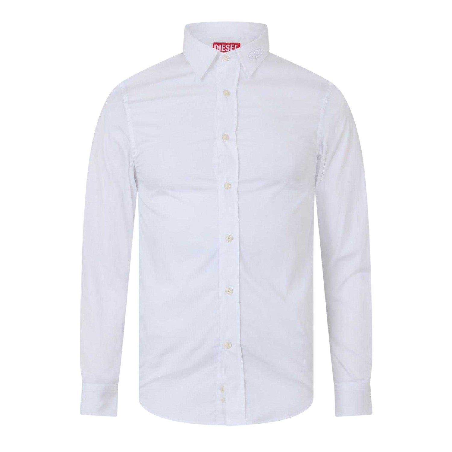 Bright White - Front - Diesel Mens Benny Plain Long-Sleeved Shirt