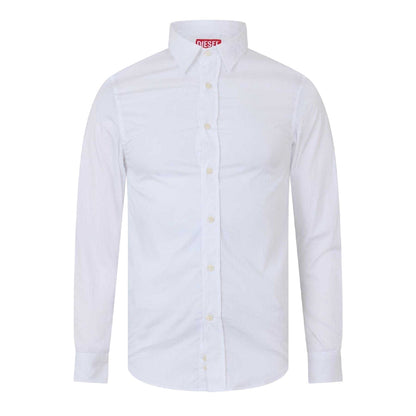 Bright White - Front - Diesel Mens Benny Plain Long-Sleeved Shirt