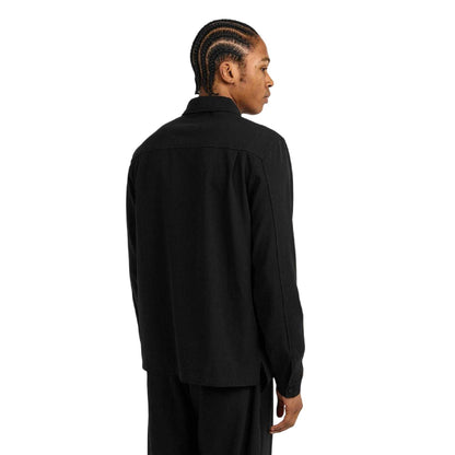 Black - Side - Belier Mens Chest Pocket Long-Sleeved Shirt