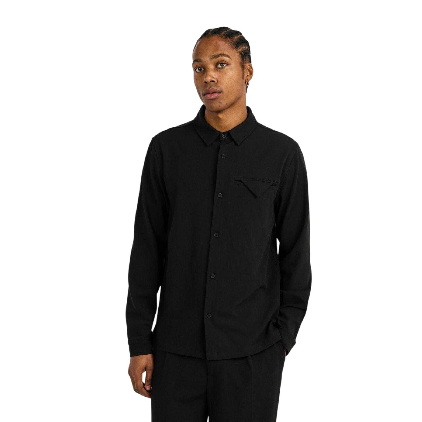 Black - Lifestyle - Belier Mens Chest Pocket Long-Sleeved Shirt