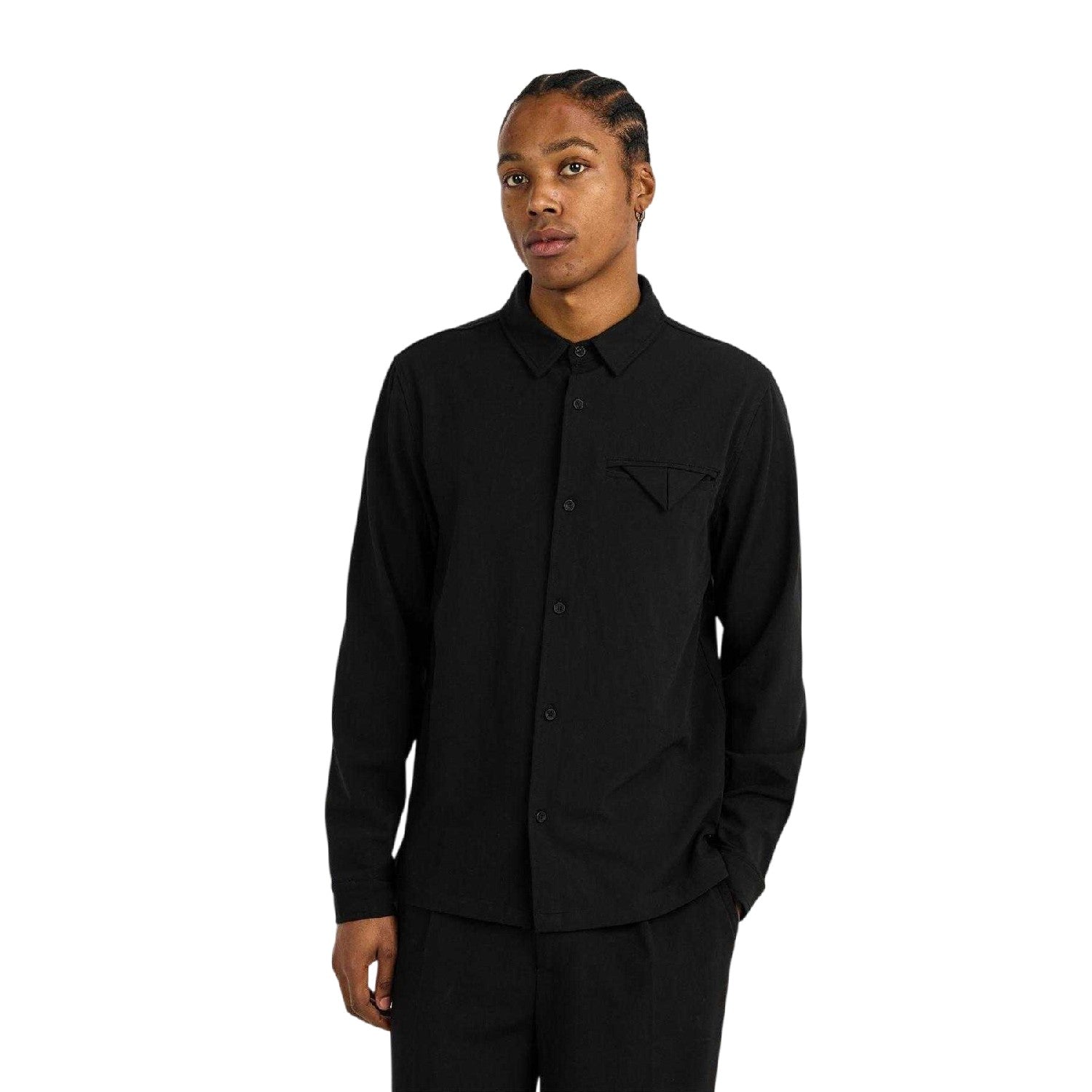 Black - Lifestyle - Belier Mens Chest Pocket Long-Sleeved Shirt