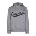 Grey - Front - Converse Childrens-Kids Logo Pullover Hoodie