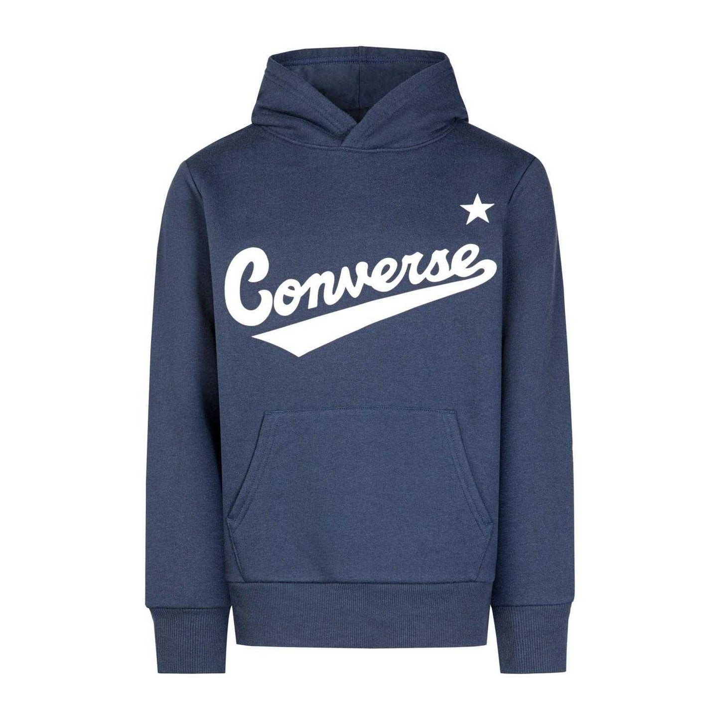 Navy - Front - Converse Childrens-Kids Logo Pullover Hoodie