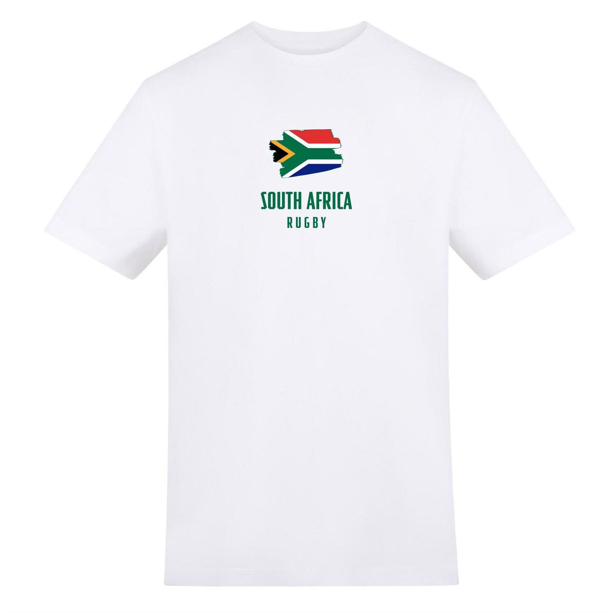 White - Front - AWD Unisex Adult South Africa Rugby T-Shirt
