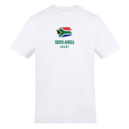 White - Front - AWD Unisex Adult South Africa Rugby T-Shirt