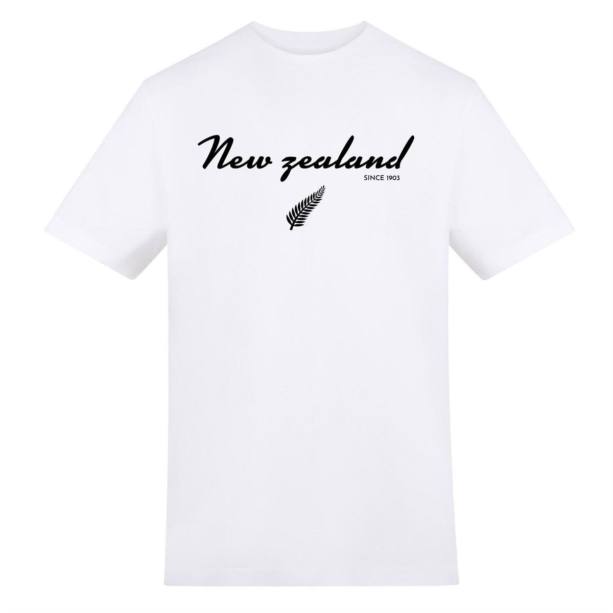 White - Front - AWD Unisex Adult New Zealand Since 1903 T-Shirt