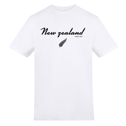 White - Front - AWD Unisex Adult New Zealand Since 1903 T-Shirt