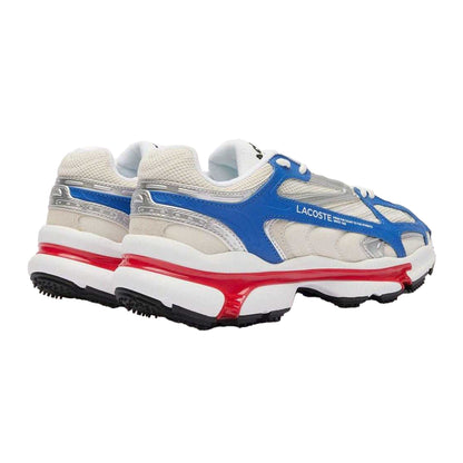 White-Blue-Red - Close up - Lacoste Mens L003 2K24 Trainers