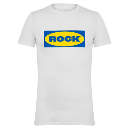White - Front - AWD Unisex Adult Rock T-Shirt