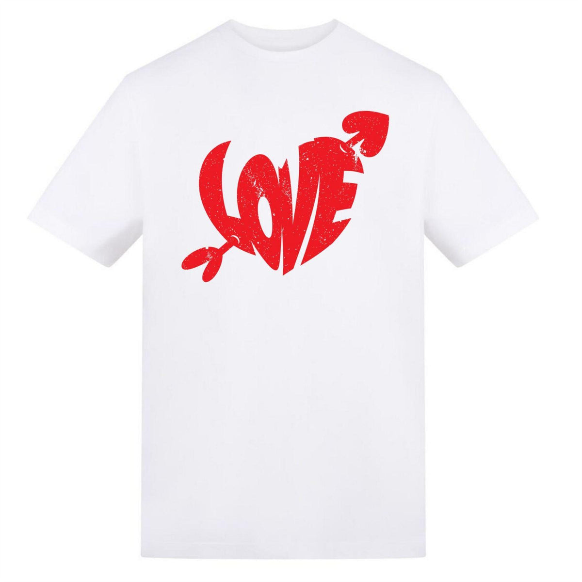White - Front - AWD Unisex Adult Love Arrow T-Shirt